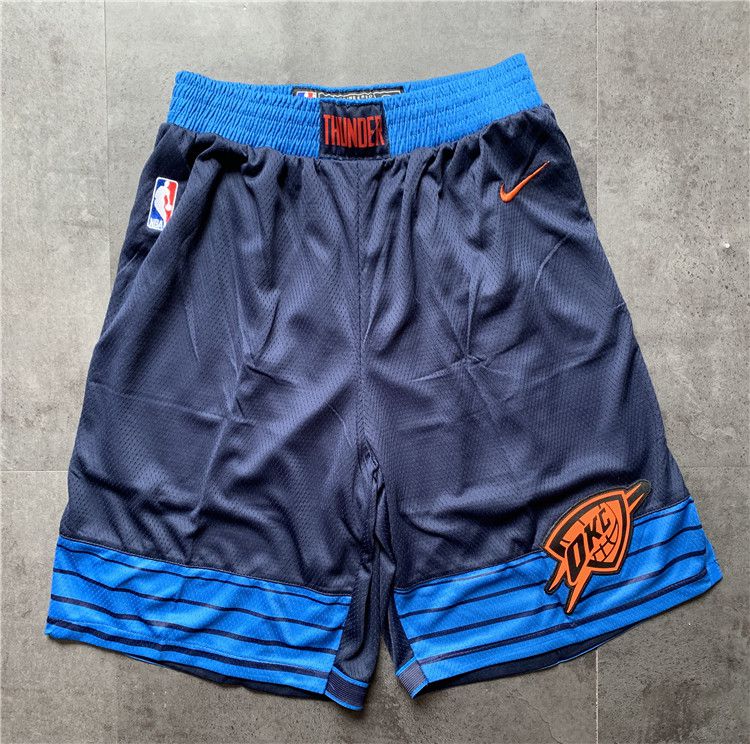 Cheap Men NBA Oklahoma City Thunder Blue Shorts 0416